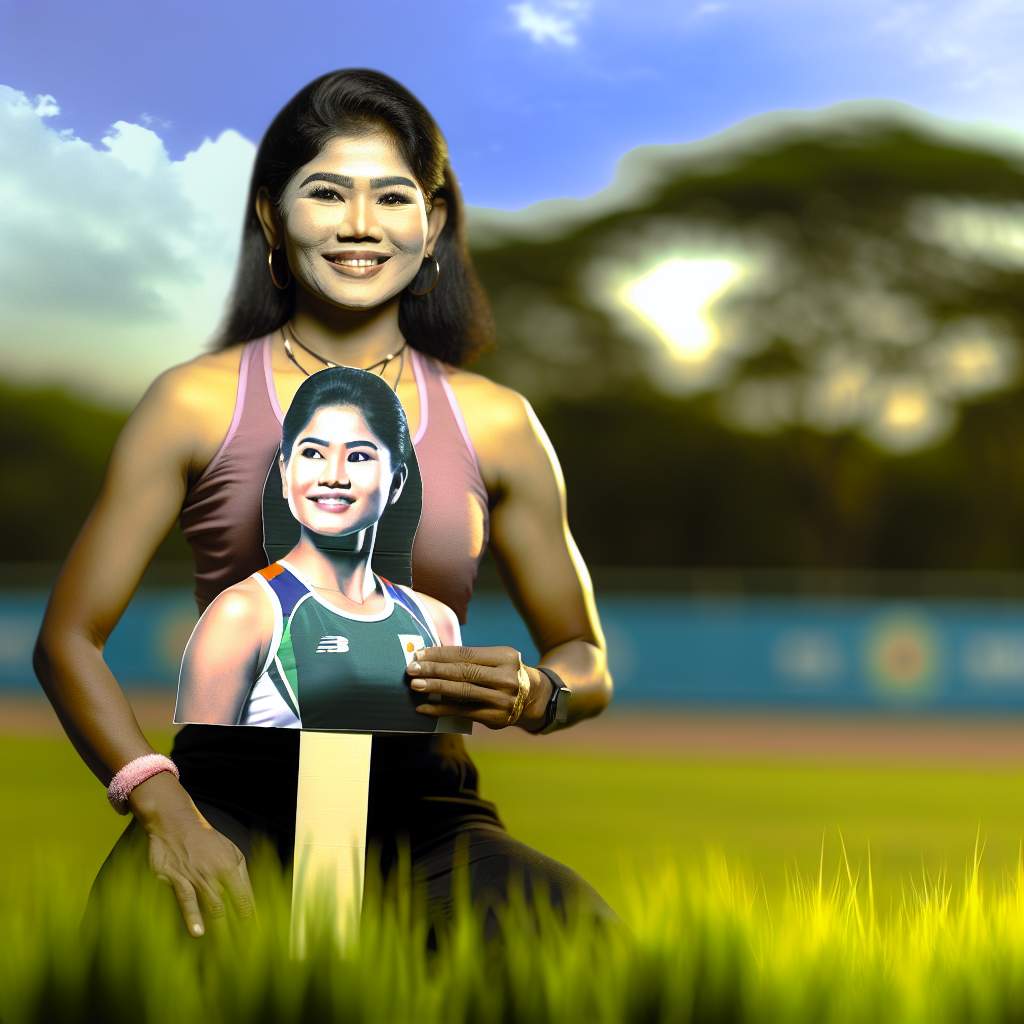 Portrait en carton plume pour sportif